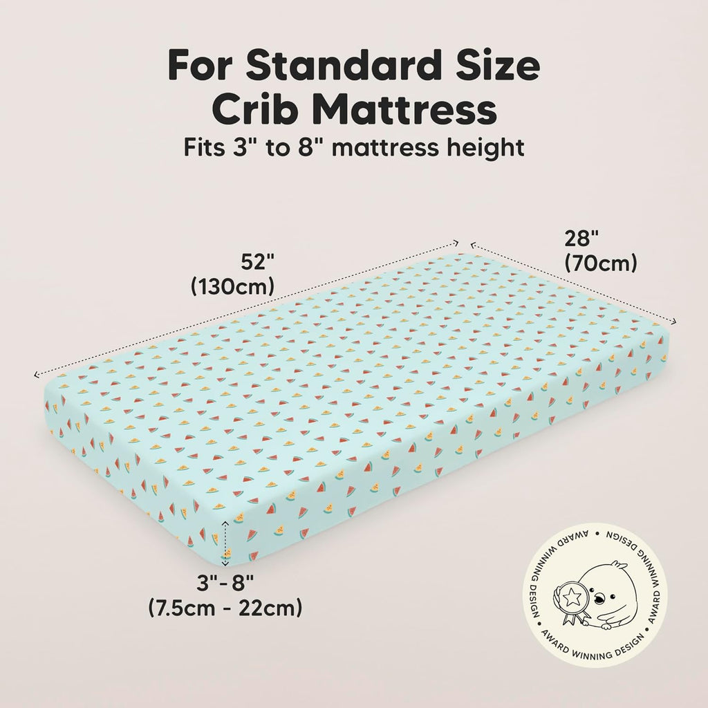 KeaBabies 2-Pack Baby Crib Sheets for Boys, Girls - 52x28 Viscose Derived from Bamboo Toddler Bed Sheets Neutral, Fitted Crib Mattress Cover for Standard Baby Bedding, Soft & Cozy (Beach Day)