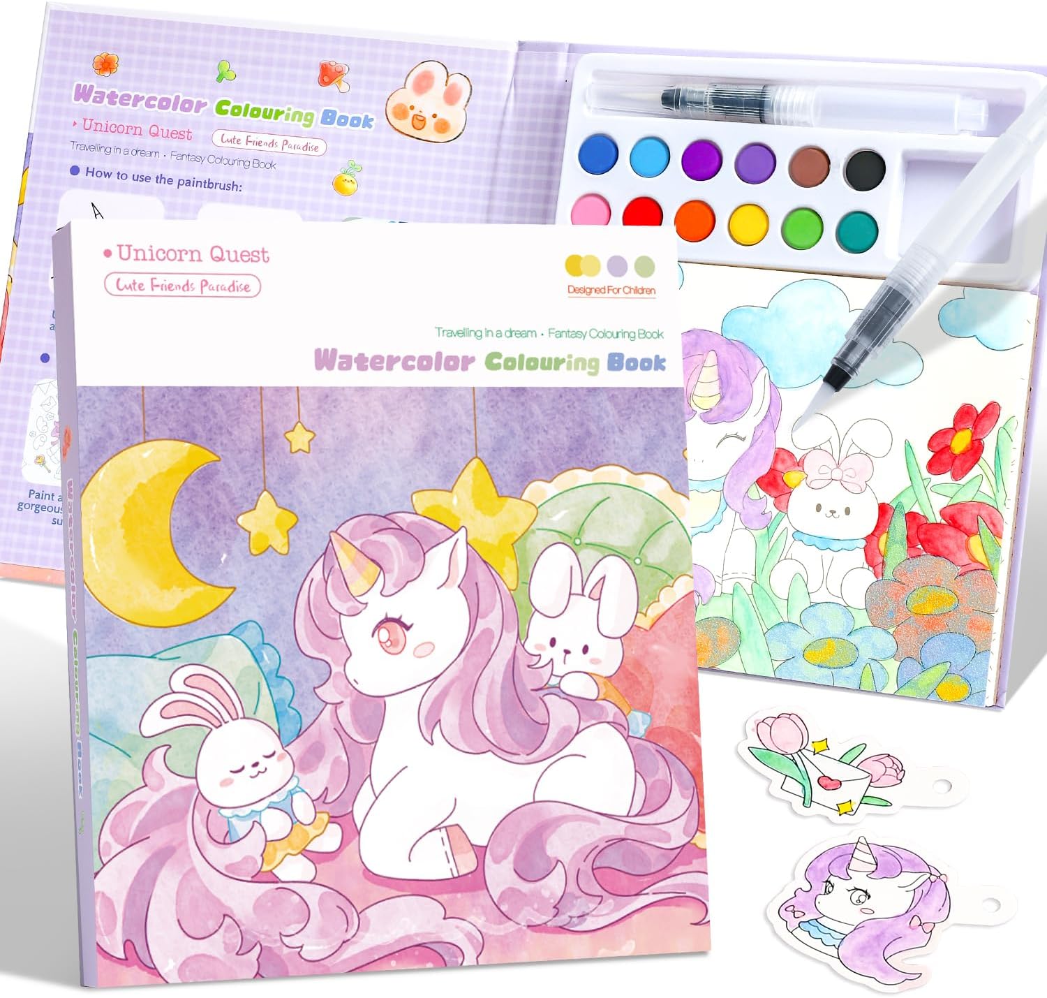 gesboole Paint with Water Coloring Books for Kids Ages 3-5, 4-8 – Cute Coloring Book for Teens,Arts and Crafts for Kids Ages 3 4 5 6 7 8+, Birthday Gift Toys for Girls Boys,Travel Toys -Unicorn