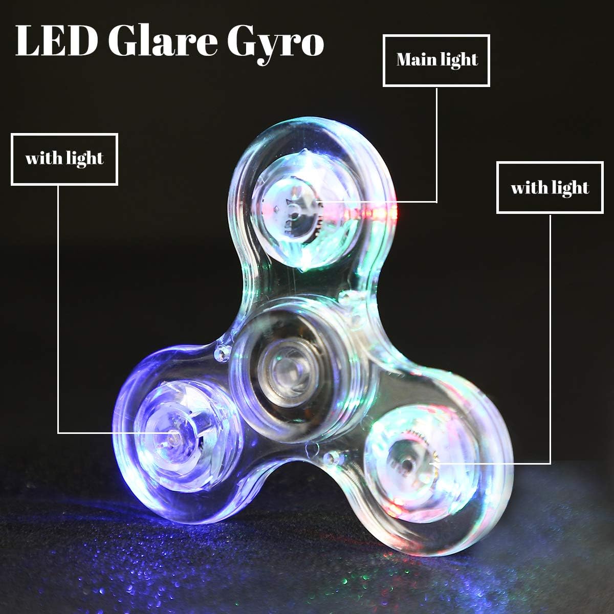 SCIONE LED Fidget Spinners, Light Up Sensory Fidget Toys for Kids, Glow in The Dark Toys for Kids 4-8-12, ADHD Anxiety Stress Relief Toys for Adults, Halloween Classroom Prizes Return Gifts for Kids