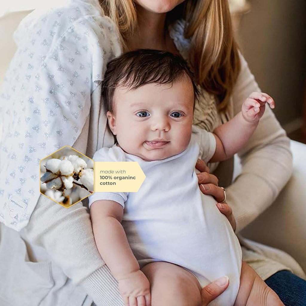 Burt's Bees Baby Unisex Organic Cotton Short and Long Sleeve Bodysuits, 5-Pack