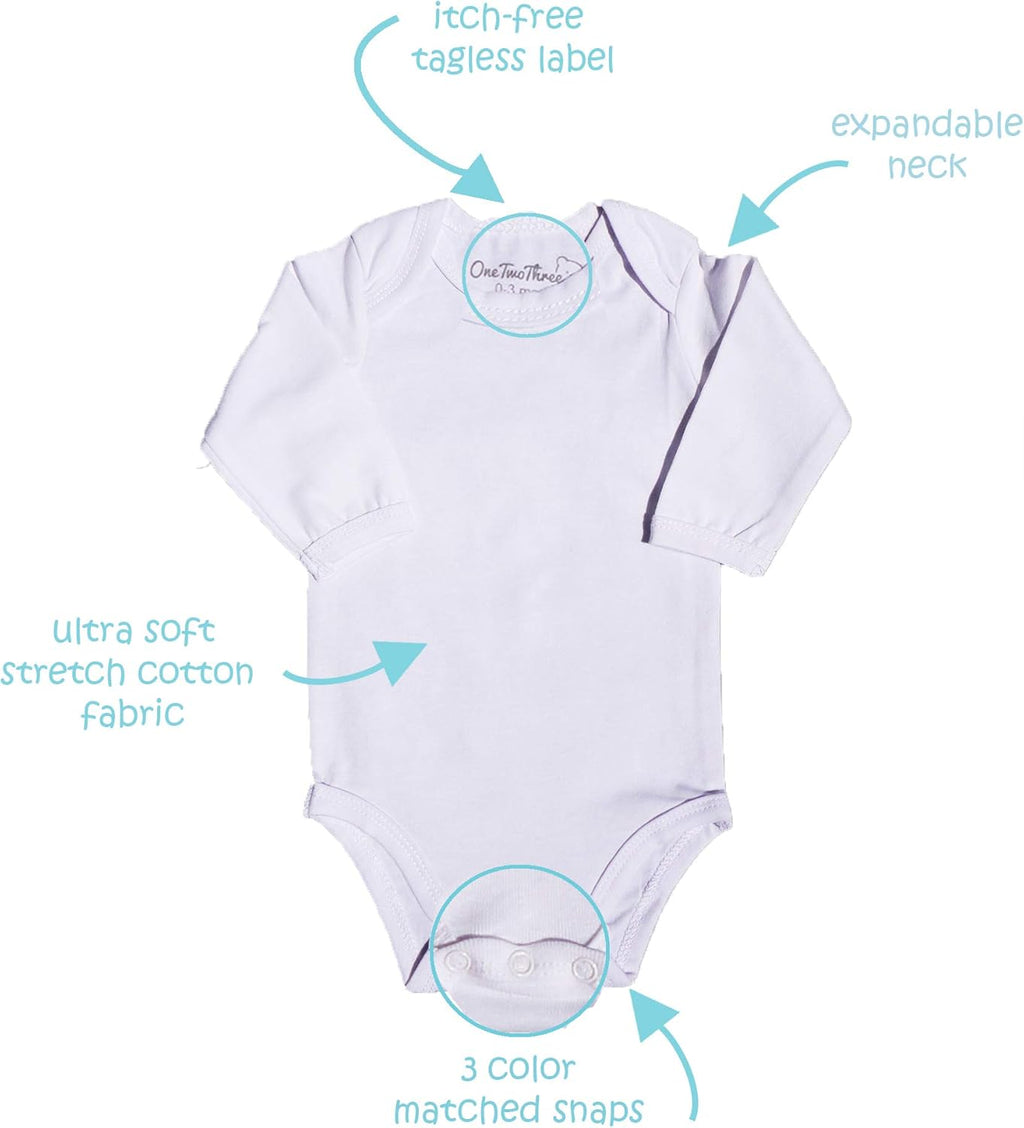 123 Bear Baby Cotton Spandex short-sleeve bodysuits unisex boy girl