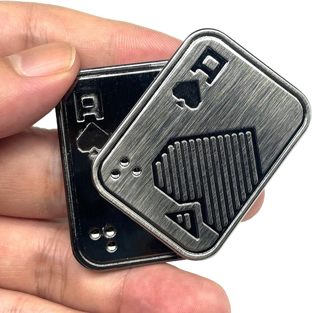 Metal Poker Fidget Slider EDC Adult Fidget Toys ADHD Tool Anxiety Stress Relief Toys Office Desk Toys Gifts for Boyfriend and Father (Spades A)