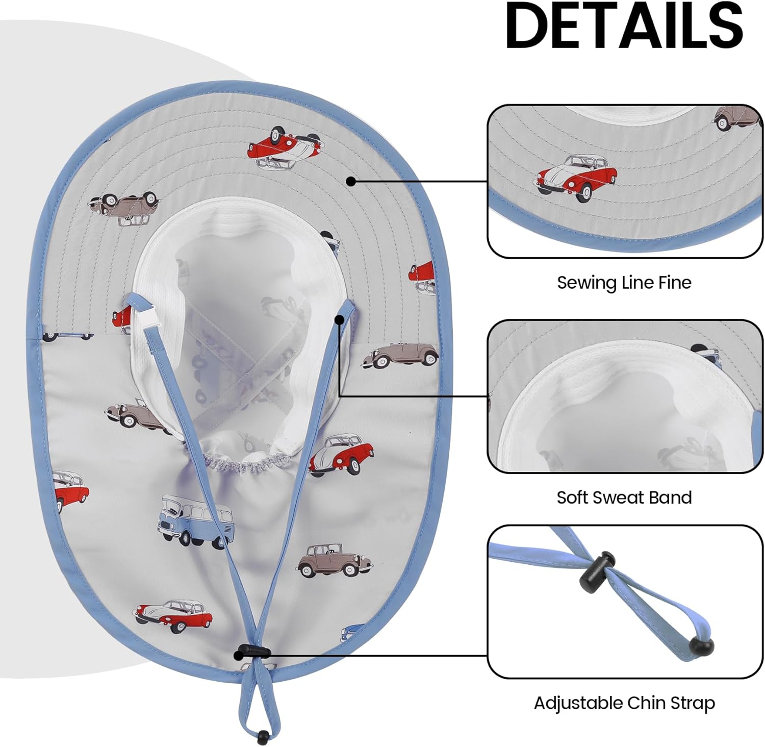 Baby Sun Hat with Neck Flap for Sun Protection Toddler Beach Hat UPF 50+ Outdoors 0-6 Years Boys Girls