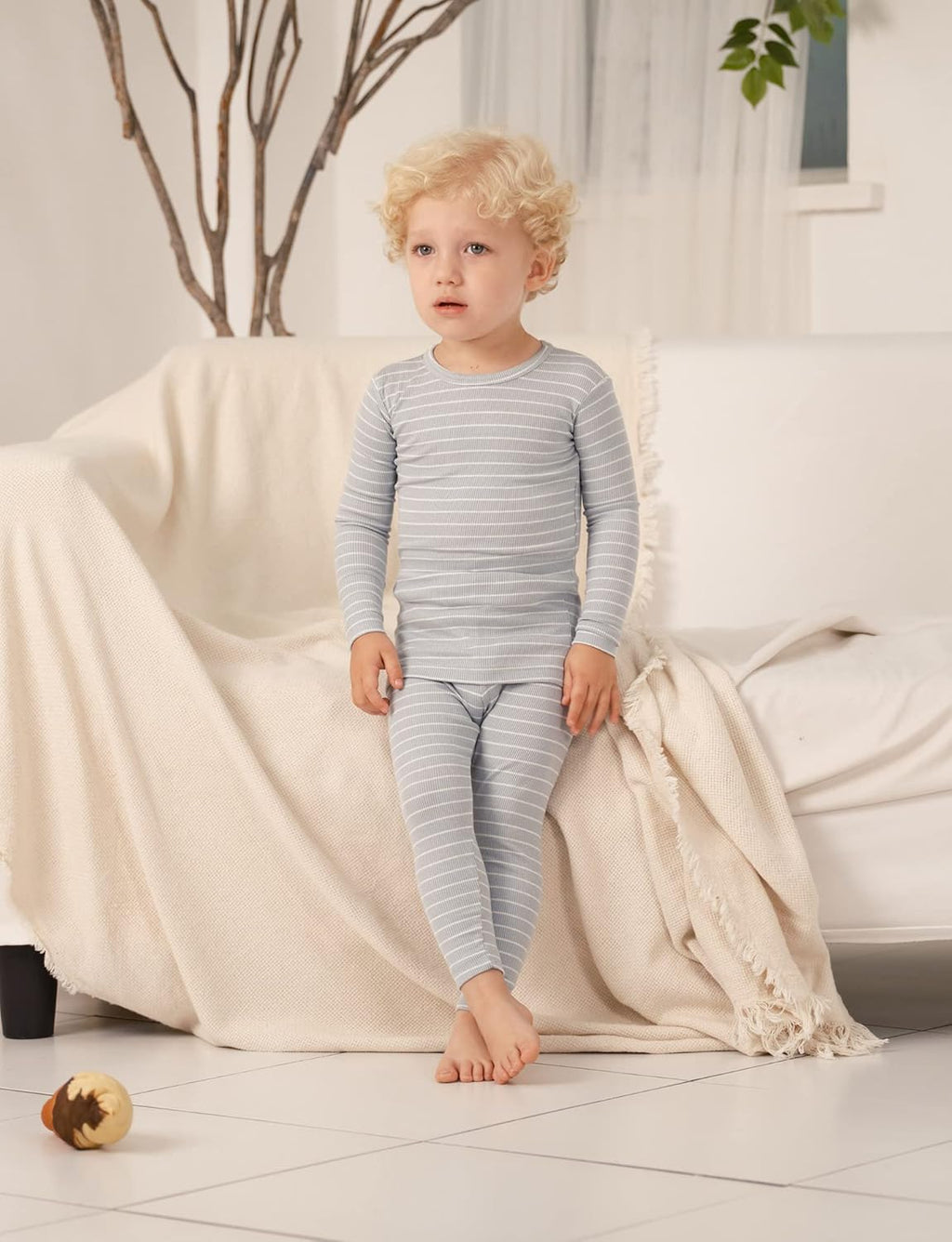 AVAUMA Stripe Pattern Baby Boys Girls Pajama Set Kids Toddler Snug fit Ribbed Sleepwear pjs for Daily Life Style