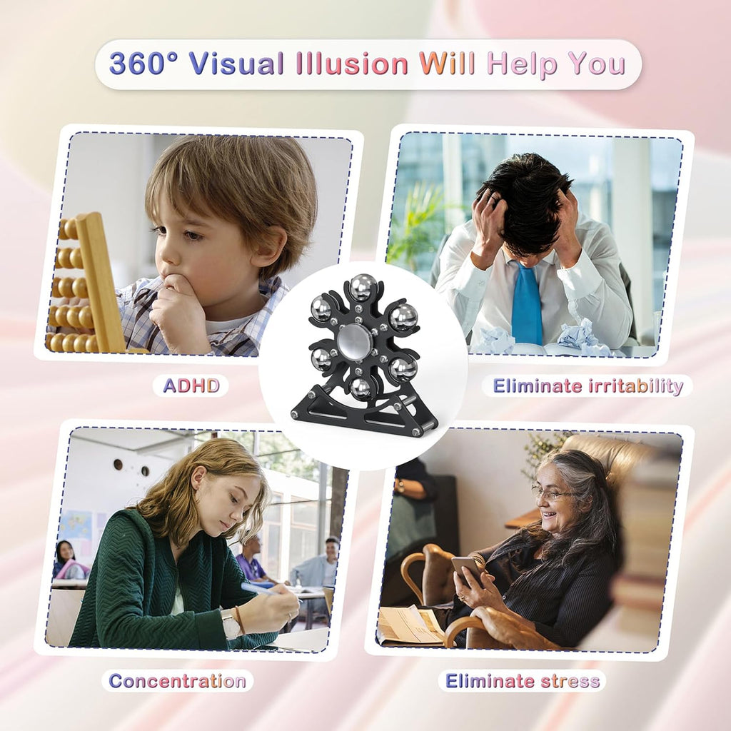 Desk-Fidget-Toys Ferris-Wheels-Spinner: Metal Kinetic-Fidget-Spinner 4mins, EDC-Toy Cool-Gadgets for School Office Christmas, ADHD Tools Gift Cool-Stuff Stress Relief Gift for Kid Children Teen Adult