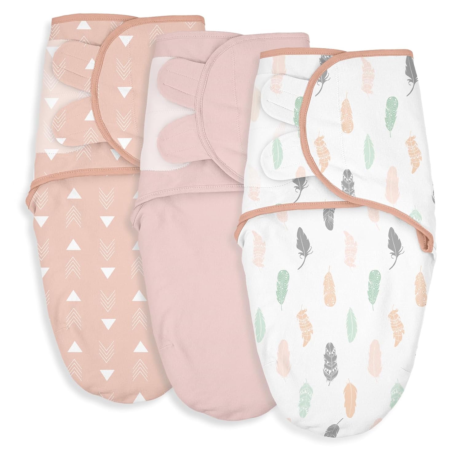 Organic Baby Swaddle Sleep Sacks, 3-Pack Swaddles for Newborns Baby Essentials, Infant 0-3 Months, 100% Cotton Soft & Snug Adjustable Wrap Nursery Swaddling Blankets Improves Sleep