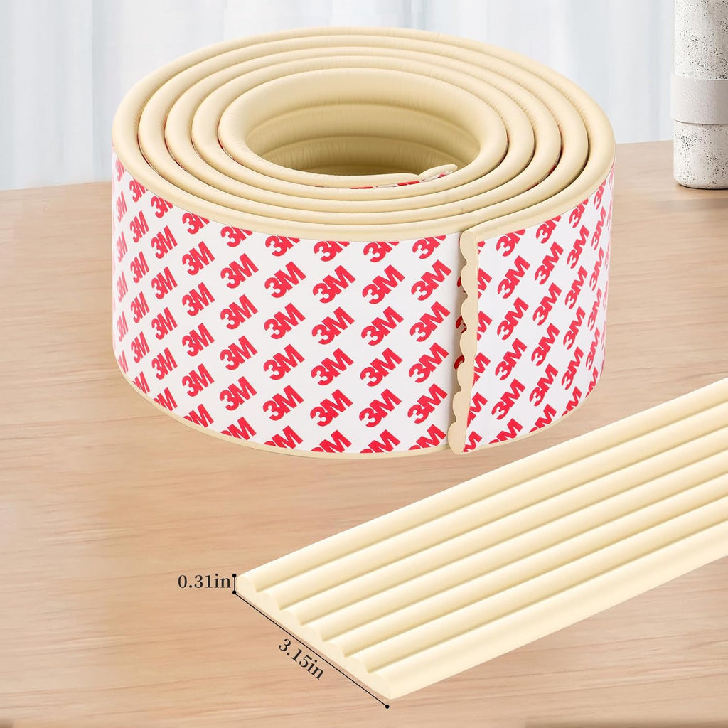 Corner Protector for Baby, Widen Edge Protector with Adhesive Backing, Baby Proofing Edge Corner Protect Self Adhesive Furniture Guard Bumper for Table, Desk, Fireplace (White, 6.6ft)