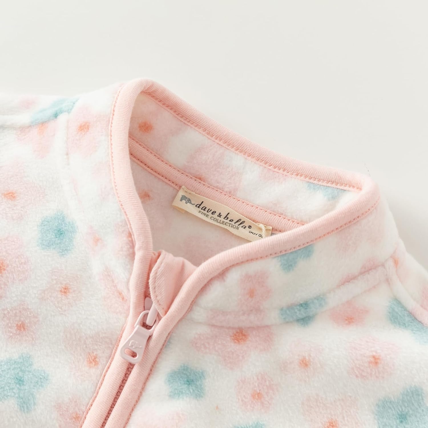 DAVE & BELLA Kids Printed Polar Fleece Jacket Toddler Baby Boys Girls Zip Up Long Sleeve Spring Fall Warm Outerwear Coat