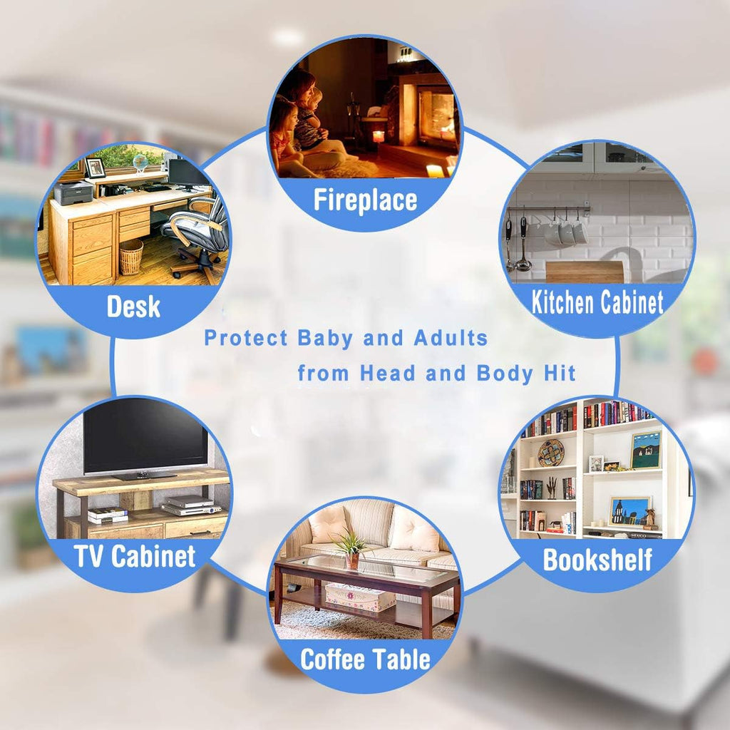 Edge Protector 100% Silicone, Baby Proofing Corners Clear Guards, Pre-Tape Adhesive Soft for Kids Safety, Child Table Cabinets Furniture Bumper (2/5x2/5 in (Thin Width), 12 FT)