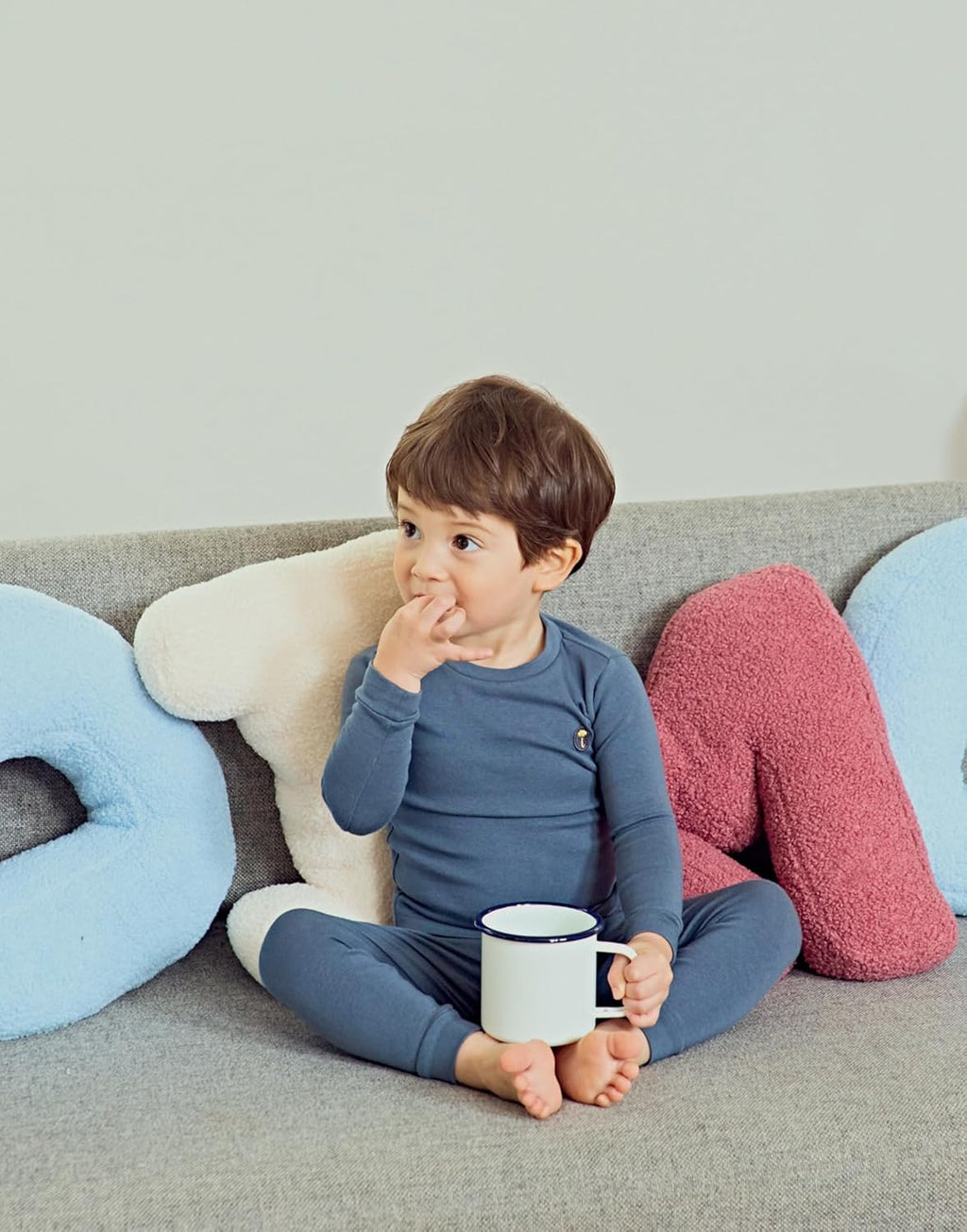 moimoln 6M-8Y Modal Cotton Solid Soft Breathable Baby Toddler Boys Girls Snug fit Pjs Long Sleeve Pajamas Set Sleepwear Daily