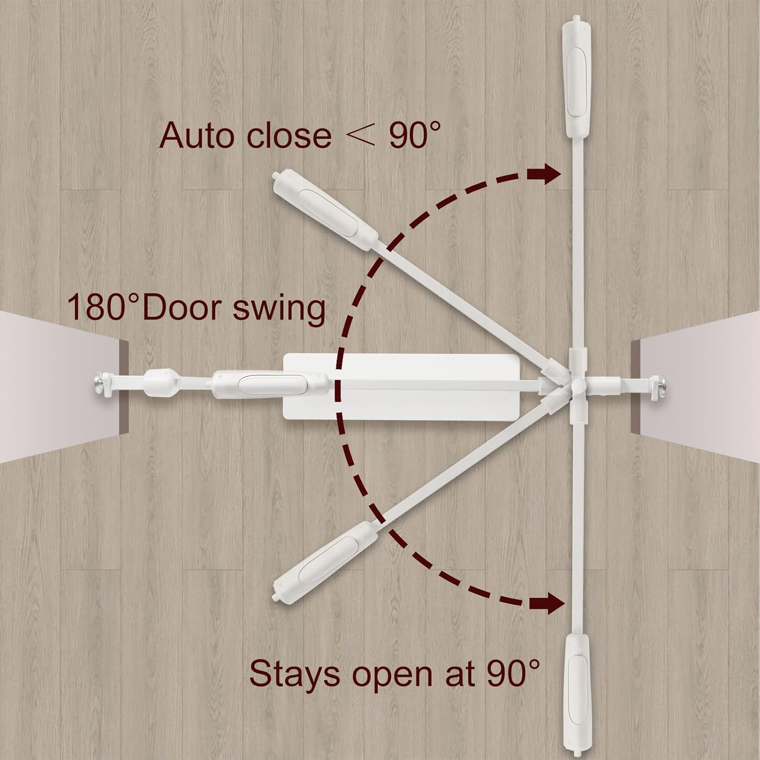 Extra Wide Baby Gate 52.76-57.5 Pressure Mounted,Child Dog Pet Safety Gates with Walk Through Door for Doorways Stairs No Drilling in Door,White