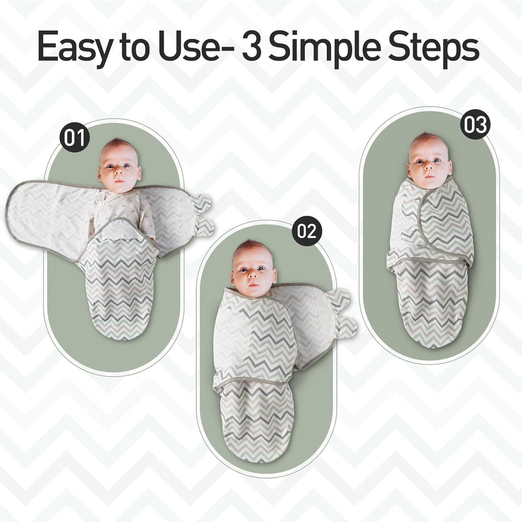 GLLQUEN BABY Organic Swaddle Sleep Sacks for Newborn - Baby Swaddles 0-3 Months, 3-Pack Newborn Swaddling Sack, Gray Stripe & Animal World, Baby Swaddle Blanket Wrap (Small/Medium)