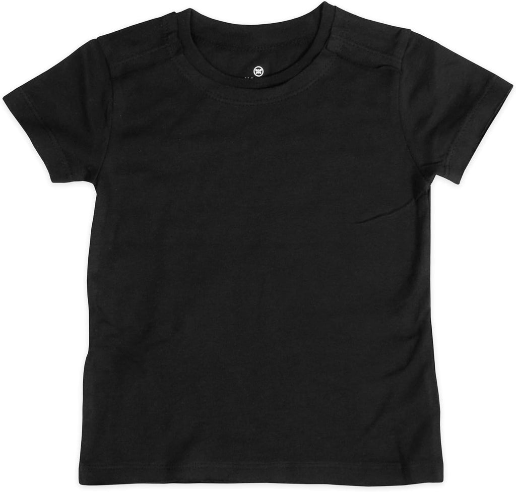 HonestBaby 5-Pack Short Sleeve T-Shirts 100% Organic Cotton Baby, Toddler, Little Kid, Boy, Girl, Unisex