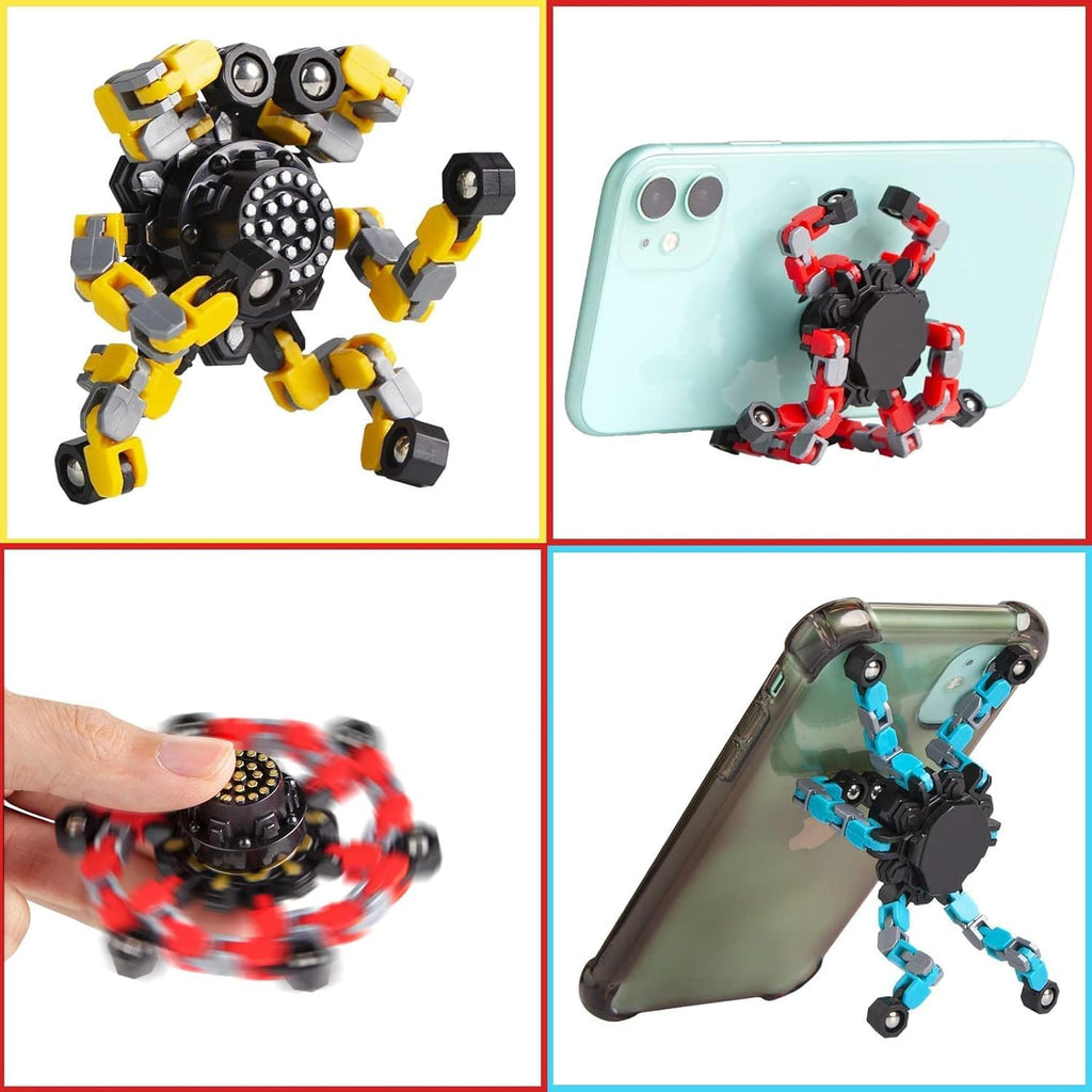 40 Pcs Deformable Robot Fidget Spinners - Transformable Fingertip Toys for Classroom Prizes, Christmas, Valentine Gifts - Goodie Bag, Stocking, Easter Basket Stuffers for Kids