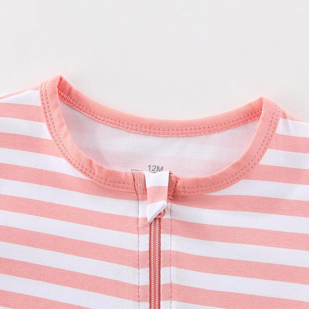 Baby Boy Girl 2 Pack Romper Infant Short Sleeve 2 Way Zipper One Piece Jumpsuits Newborn Clothes 0-24 Months