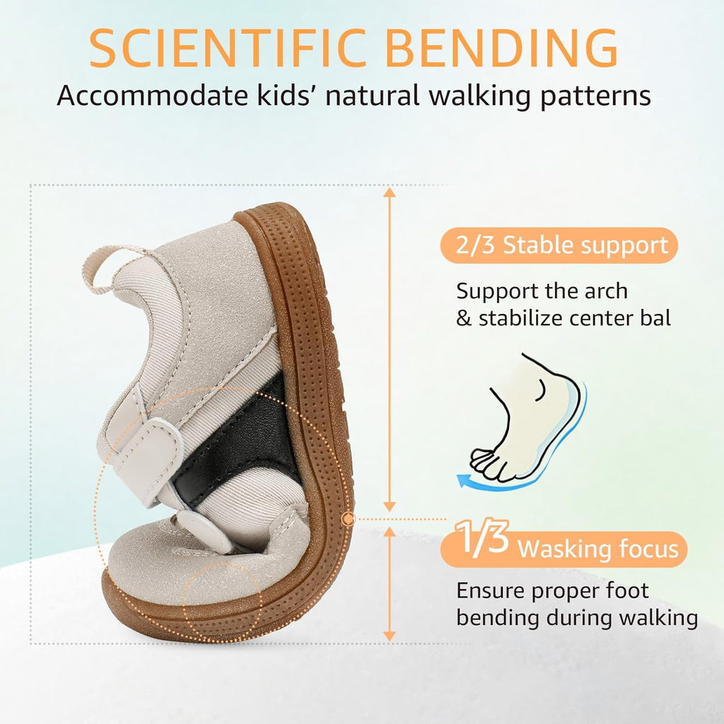 Toddler Wide Toe Box Barefoot Shoes Boys Girls Sneakers Zero Drop Kid Tennis Running Shoes Lightweight Non-Slip Comfortable Infant First Walking Shoe Outdoor Activities School