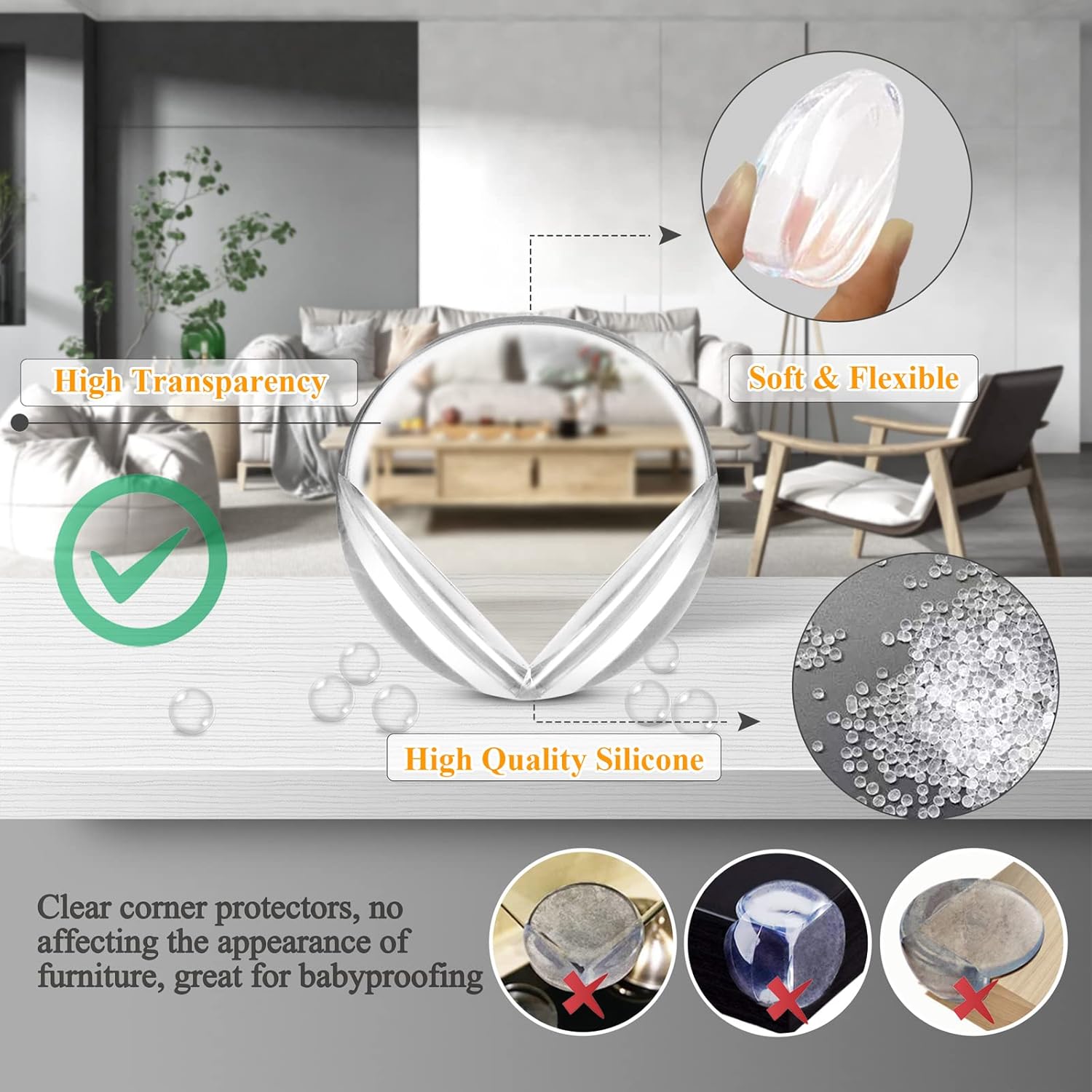 32 Pack Corner Guards Clear Corner Protectors Baby Proof Corner Guards Stop Child Head Injuries Tables, Furniture & Sharp Corners Baby Proofing