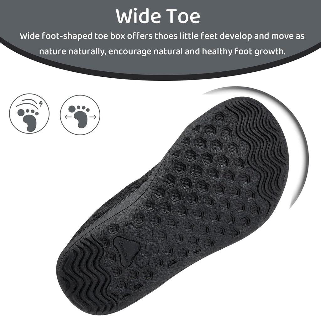 WateLves Toddler Little Kids Wide Barefoot Shoes The First Walking Shoes Girls Boys Breathable Zero Drop Minimalist Sneakers with Wide Toe Box Natural to Grow