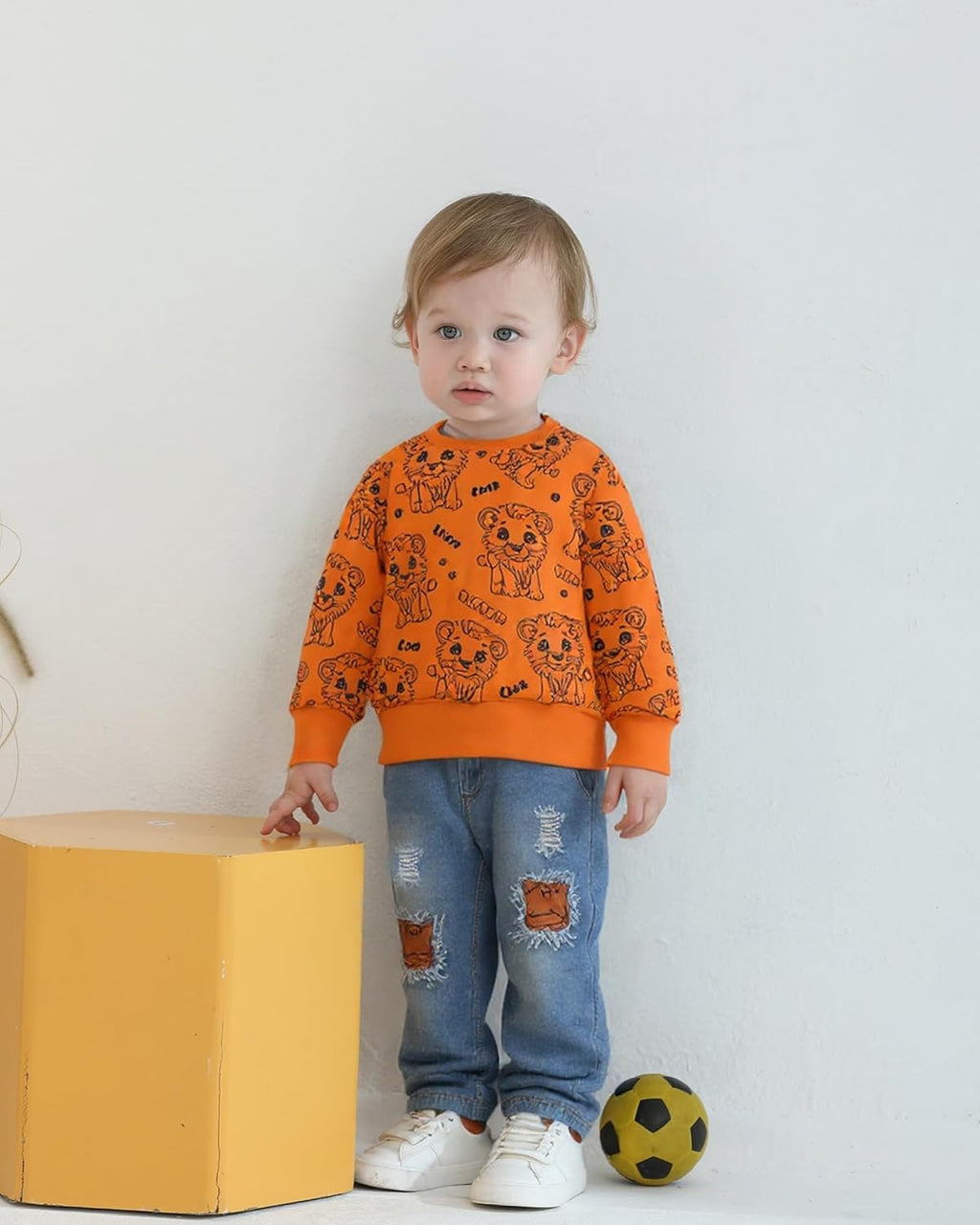 Toddler Baby Boy Outfits Fall Winter Clothes Color Block Long Sleeve Sweatshirt Tops + Jogger Pants Set 2PCS