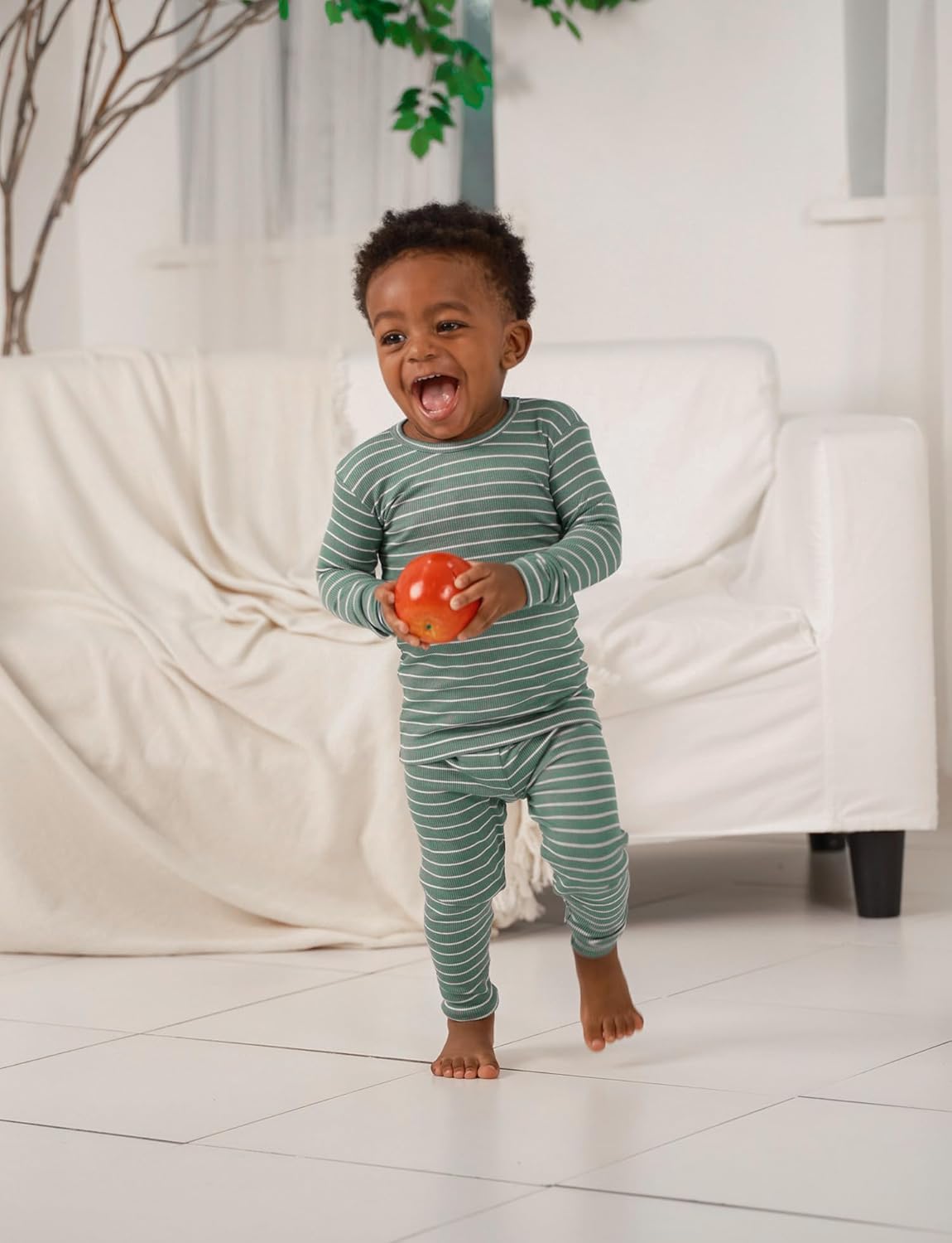 AVAUMA Stripe Pattern Baby Boys Girls Pajama Set Kids Toddler Snug fit Ribbed Sleepwear pjs for Daily Life Style