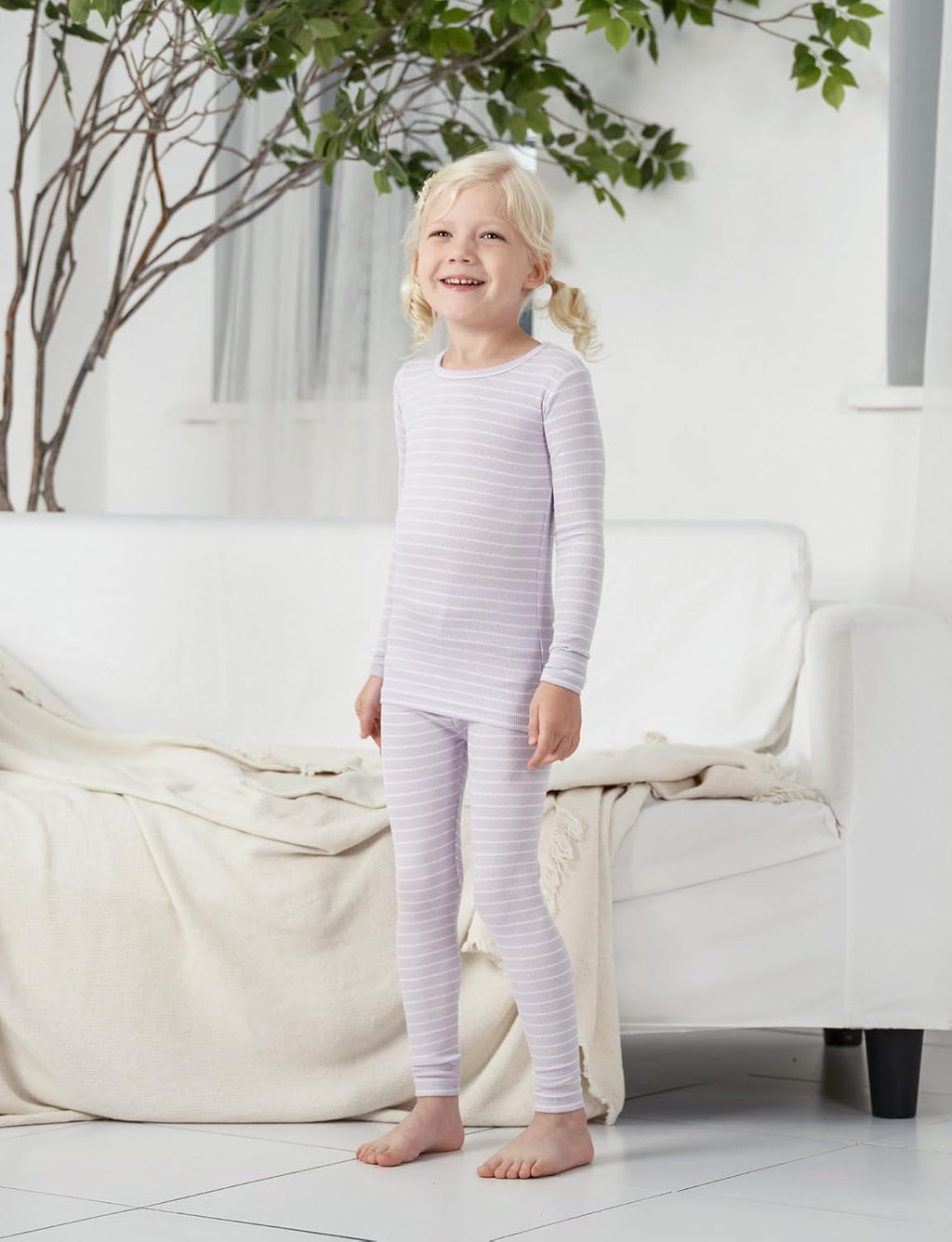 AVAUMA Stripe Pattern Baby Boys Girls Pajama Set Kids Toddler Snug fit Ribbed Sleepwear pjs for Daily Life Style