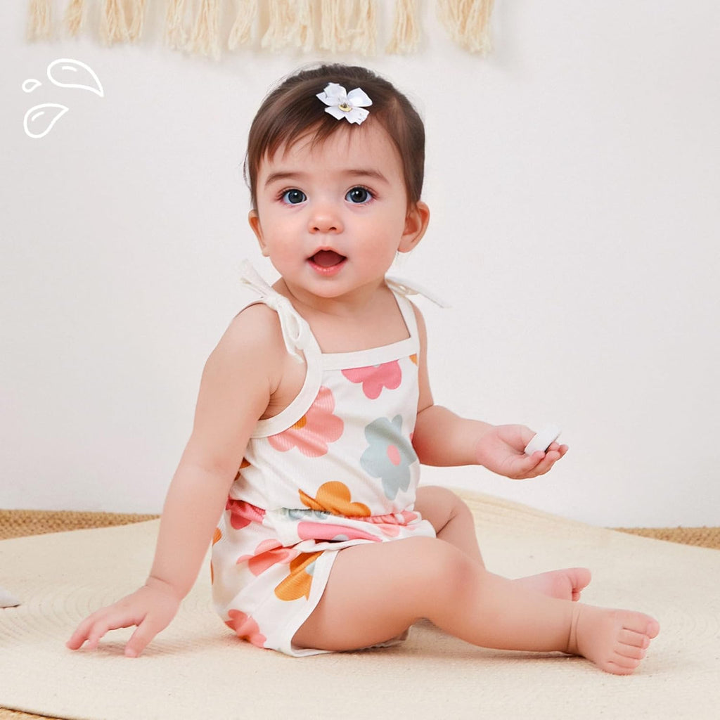 WZTYYDS Toddler Baby Girl Summer Clothes Floral Romper Tie-Up Strap Halter Jumpsuit Infant Summer Sling Playsuit 6M-3T