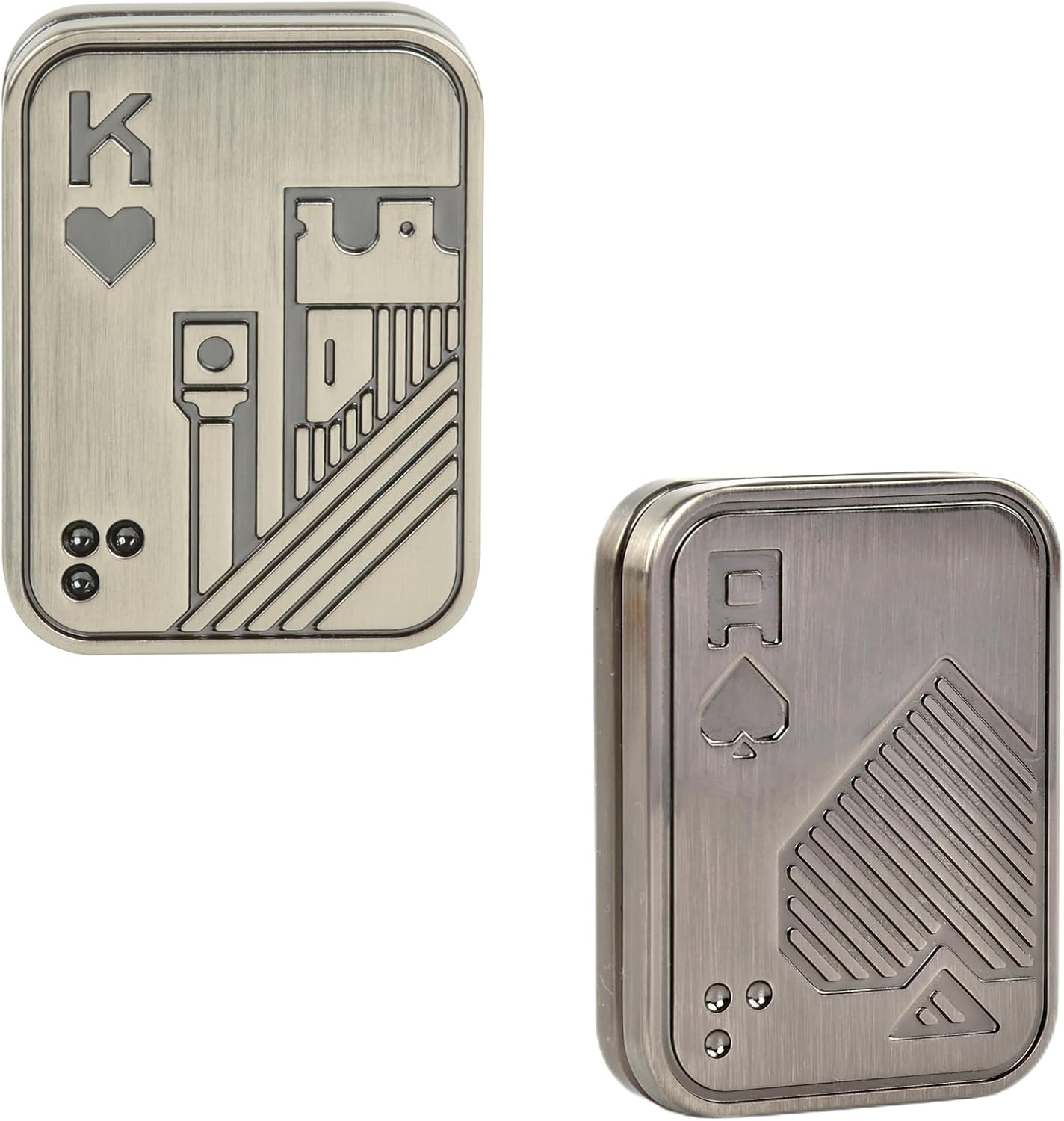 3 Pack Fidget Toys Adults Magnetic Fidget Slider Metal Fidget Toys Magnetic Fidget Slider Toys EDC Fidget Toys for Adults Anxiety Stress Relief Office Desk Toys(Metal Poker K+A +CP3 Silver)