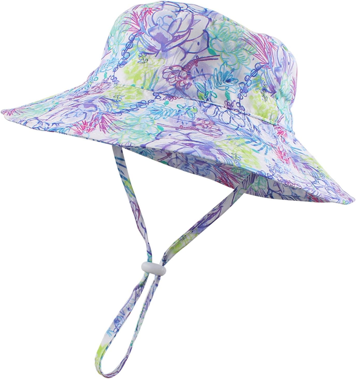 Peecabe Summer Baby Sun Hat for Boys Girls UPF 50+ Wide Brim Toddle Bucket Hat Adjustable Baby Beach Cap 0-8 Years