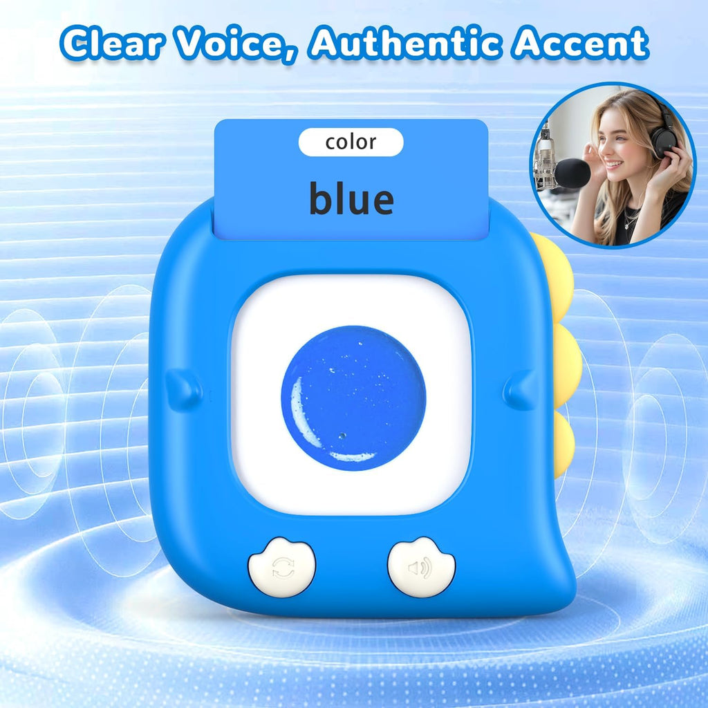 Kidzdo 520 ABCs Talking Flash Cards, Christmas Birthday Gifts for 2 3 4 5 6 Year Old Boys Girls, ABCs Early Education Learning Toys, Autism Sensory Toys for Autistic Kids Ages 2-6, Blue