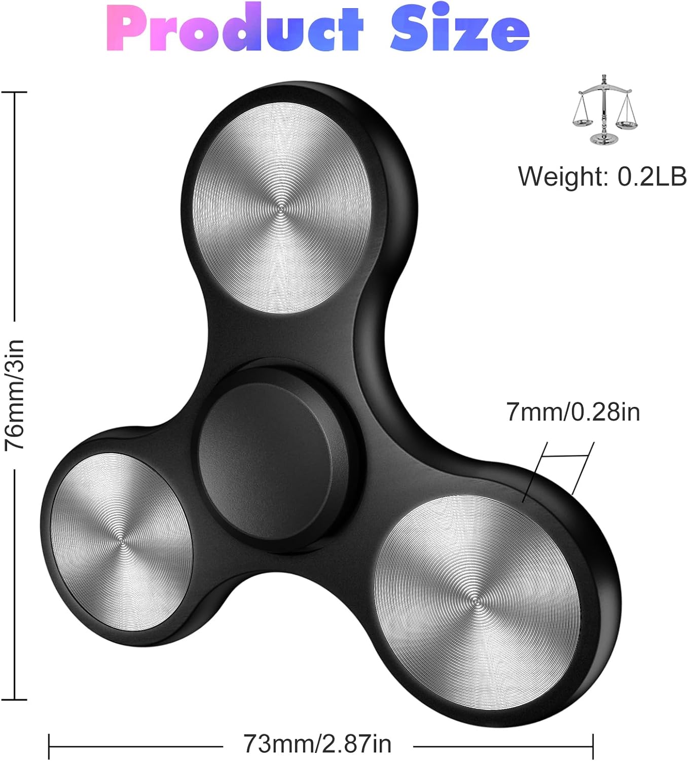 Fidget Spinners Toy, 3-8 Min Spins Time Stainless Steel Bearing Metal Fidget Spinner, EDC ADHD Stress Anxiety Relieves Fidgets Finger Toys, Novelty Toy for Kids and Adults