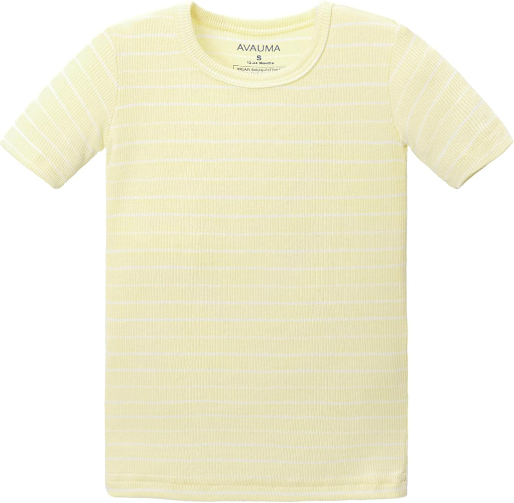 AVAUMA Stripe Pattern Baby Boys Girls Pajama Set Kids Toddler Snug fit Ribbed Sleepwear pjs for Daily Life Style