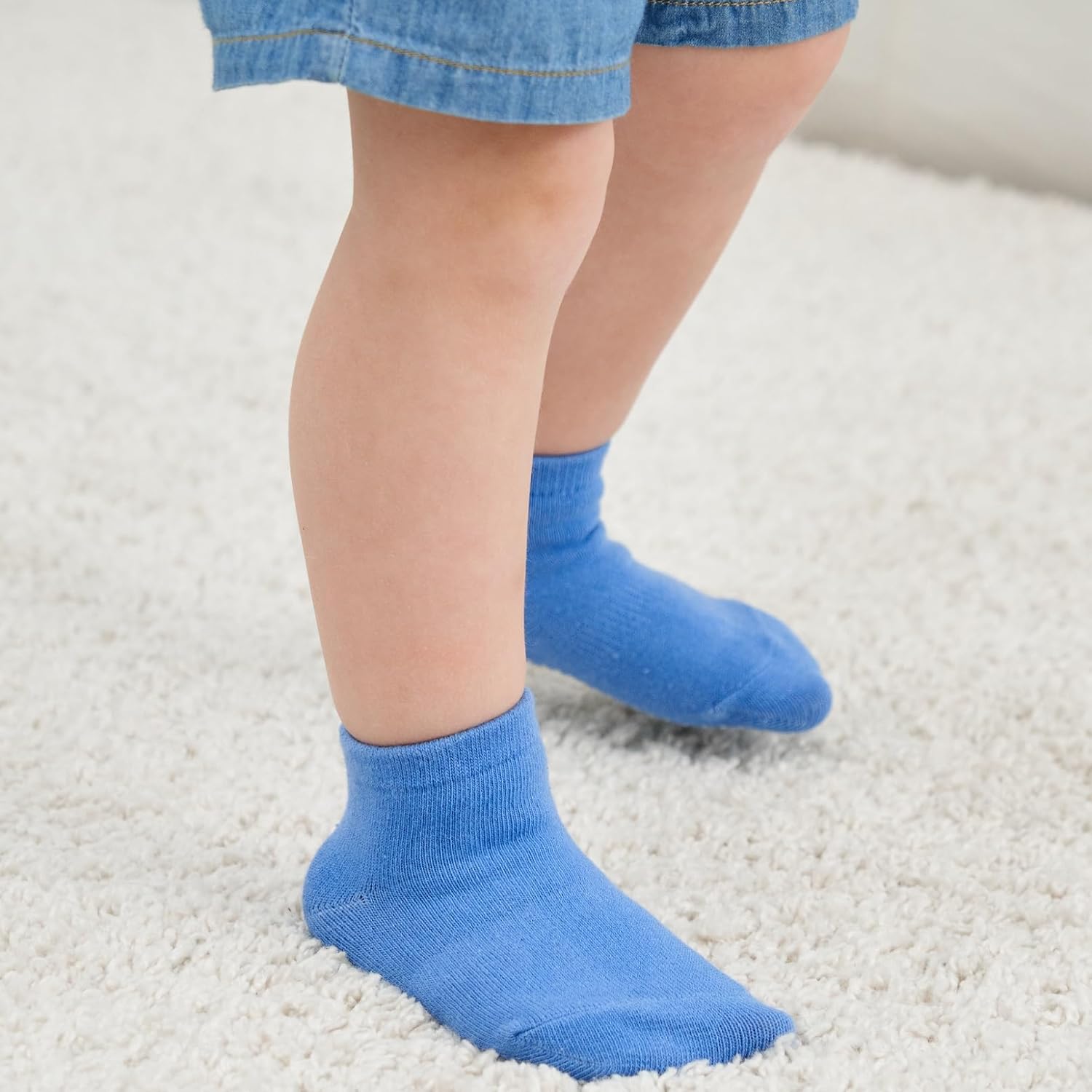 Zaples Baby Non Slip Grip Ankle Socks with Non Skid Soles for Infants Toddlers Kids Boys Girls