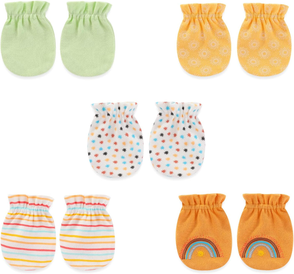 5 Pairs Baby Not Scratch Mittens 0-6 Months New Born Boy Girl Gloves Cute Infant Accessories