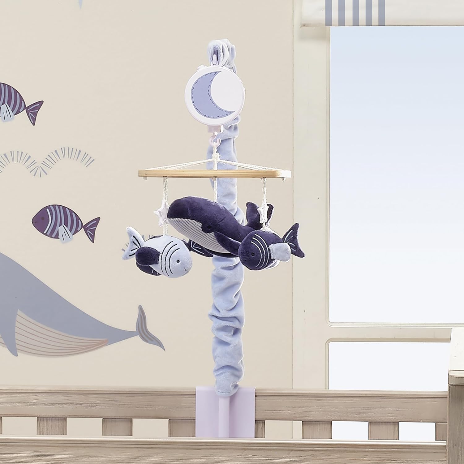 Lambs & Ivy Bubbles & Squirt Whale/Fish Musical Baby Crib Mobile Soother Toy