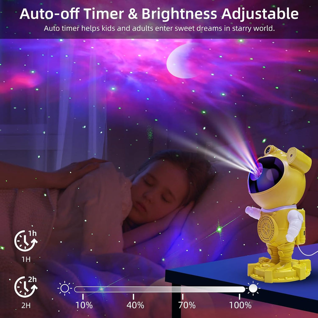 Galaxy Projector Night Light Astronaut-Star Projector, Bluetooth Speaker, White Noise,Nebula Star and Moon Galaxy Lights for Bedroom with Timer,360° Adjustable with Remote, Starry Galaxy Projector