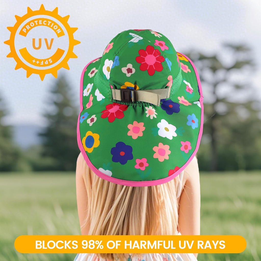 Baby Sun Hat with Neck Flap for Sun Protection Toddler Beach Hat UPF 50+ Outdoors 0-6 Years Boys Girls