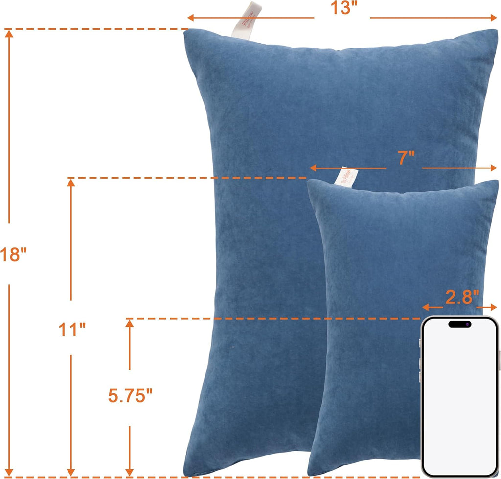 NTBAY Toddler Pillows, Down Alternative 13"x18" Pillows, Machine Washable - Soft and Breathable Travel Small Pillow for Sleeping, Ideal for Daycare, Crib, Cot, Denim Blue