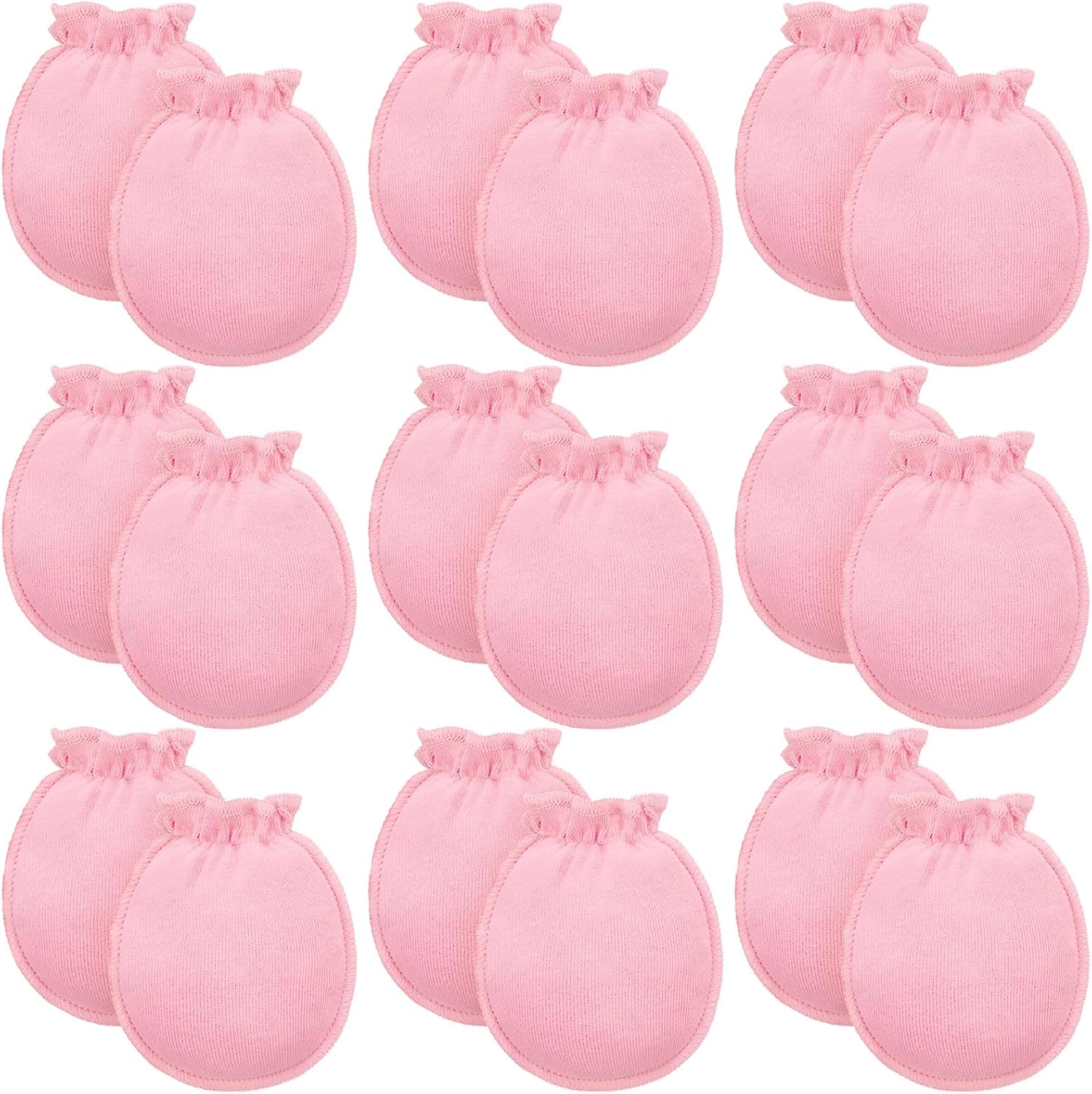 9 Pairs Newborn Baby Boys Girls Mittens 0-6 Months Infant Toddler Mittens No Scratch Solid Color Gloves