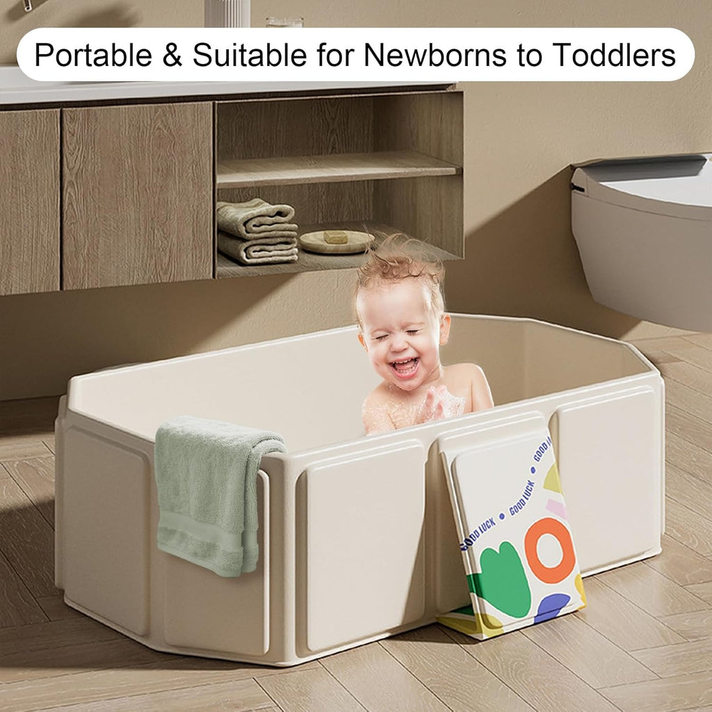 Collapsible Baby Bathtub, Portable & Foldable Bathtub for Newborns to Toddlers, Easy to Store, Lightweight for Home & Travel, SpaceSaver Baby Tubs for Kids