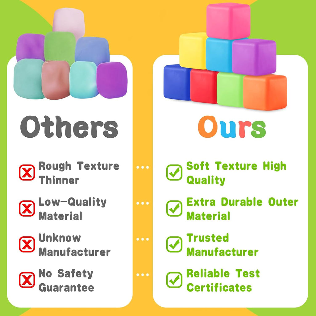 Slow Rising Stress Cube 30 Pack, Square Cube Fidget Ice Cube Stress Balls, Dough Stress Balls Soft Fidget Squishy Toys for Anxiety Relief, Pull Stretch Squishy Toy, Classroom Prize Box Toys