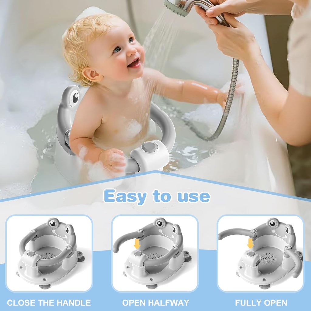 Baby Bath Seat for Babies 6 Months & up Non-Slip Toddler Bath Seats for Sitting Up Infant Bathtub Chair with Suction Cups and Soft Cushion for Baby Shower Tub Seat