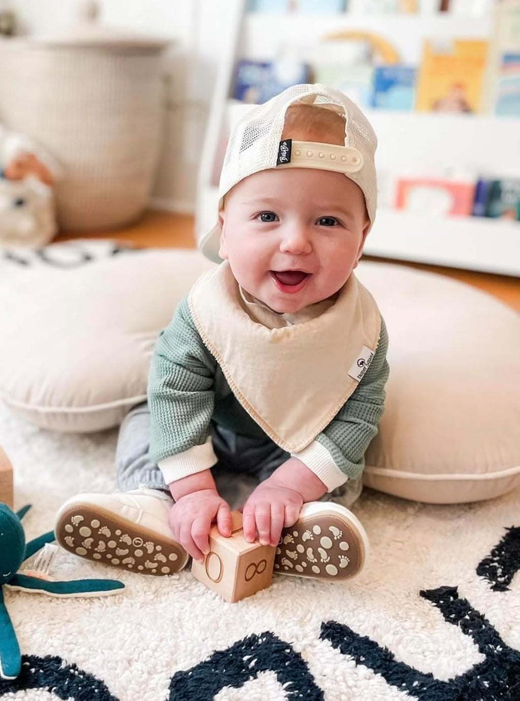 DiaperSquad's Baby Bibs for Drooling and Teething, Bibs for Boys, Baby Girl - Solid Cotton Baby Drool Bibs