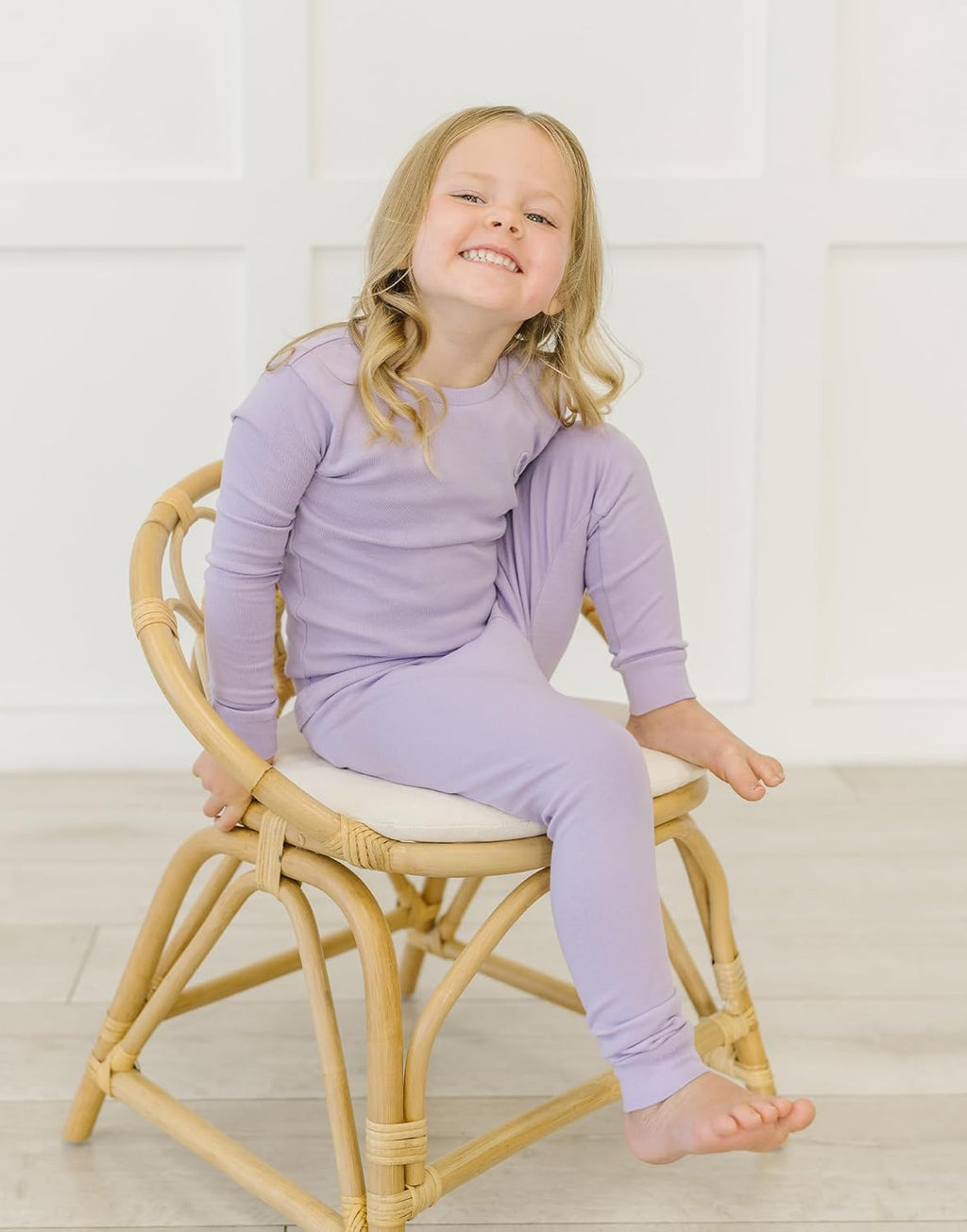 moimoln 6M-8Y Modal Cotton Solid Soft Breathable Baby Toddler Boys Girls Snug fit Pjs Long Sleeve Pajamas Set Sleepwear Daily