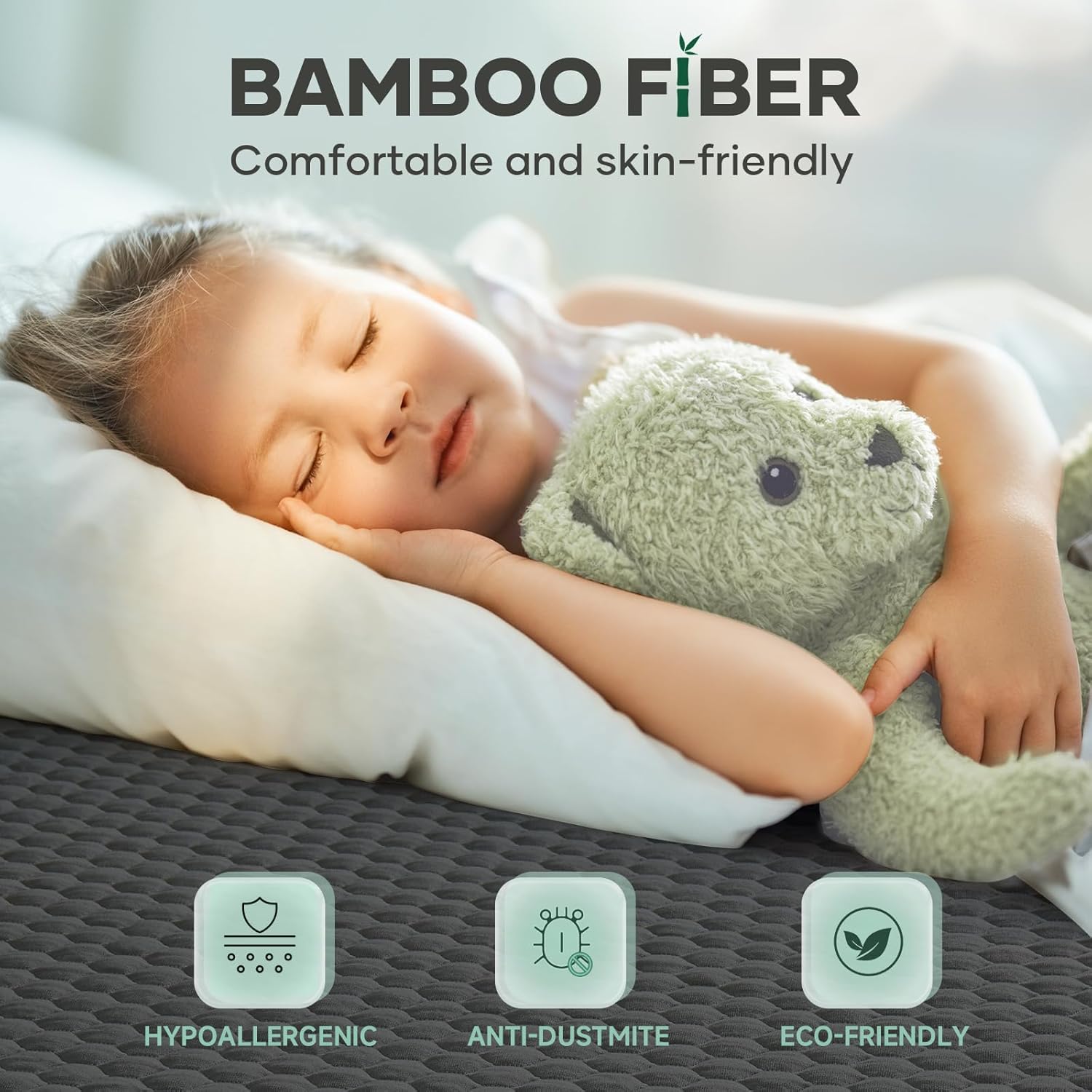 OhGeni Waterproof Mattress Protector, Full-Gray, Fitted Sheet with Stretchable Pockets, Deep Sleep Noiseless Soft. Breathable Cooling Hypoallergenic Material, Mattresses Cover for Bed