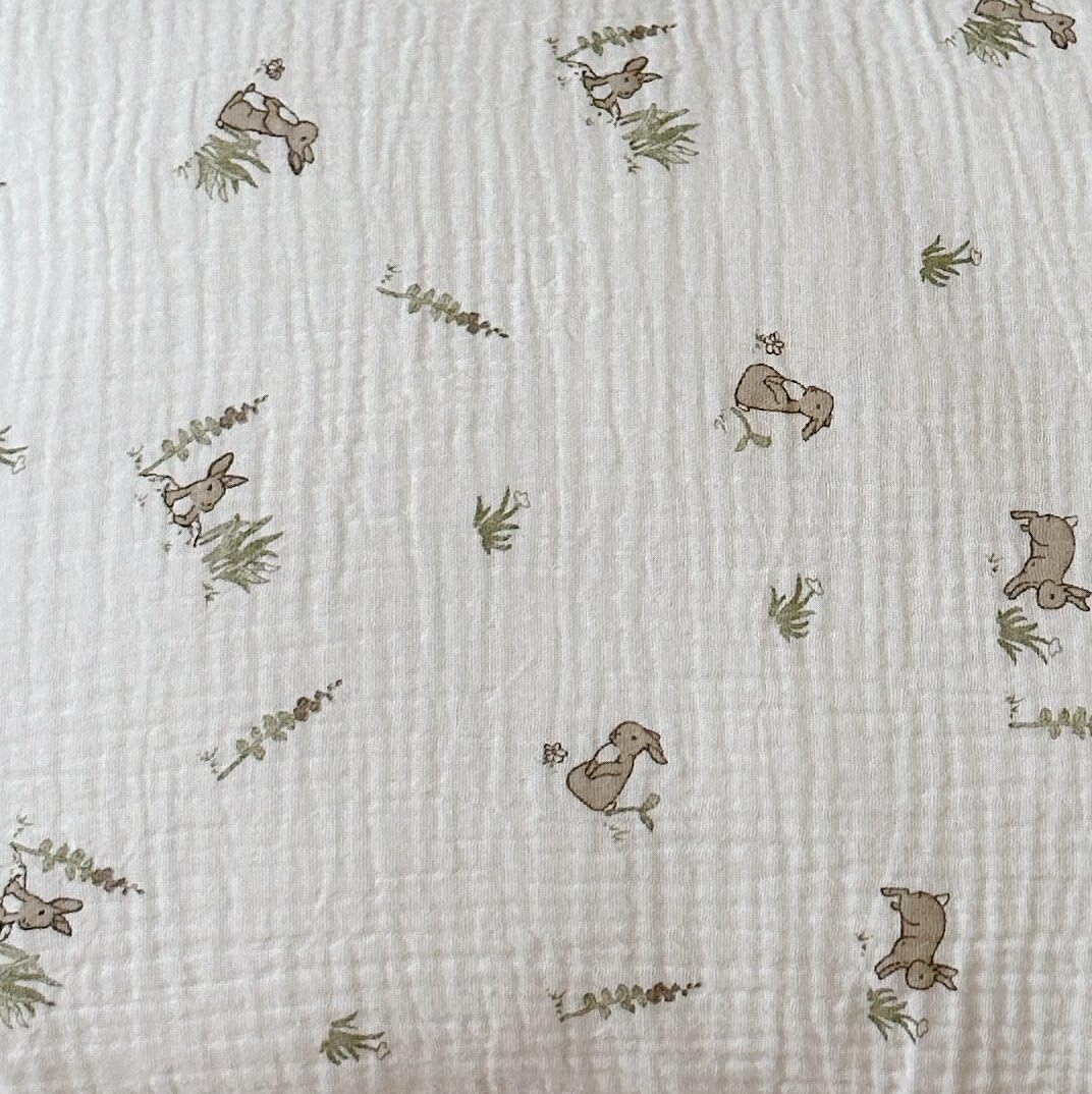 BuLuTu Muslin Toddler Pillowcase for Toddler Bed, Soft Breathable Standard Size Pillow Cover 20"x26", Animal Gray Bunny Toddler Pillow Case for Girls Boys Kids 1 2 3 4 5 6 Year Old, Envelope Closure