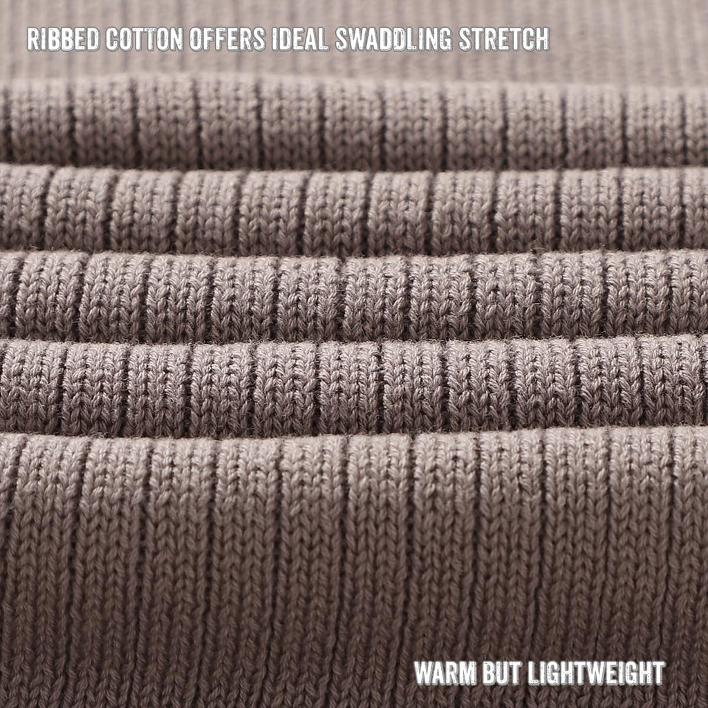 Organic Ribbed Swaddle Blanket for Boys & Girls - 100% Luxury Organic Soft Cotton Knit Warm Cozy Cuddle Stroller Crib Blanket for Newborns, Infants, & Toddlers (Milk Chocolate)