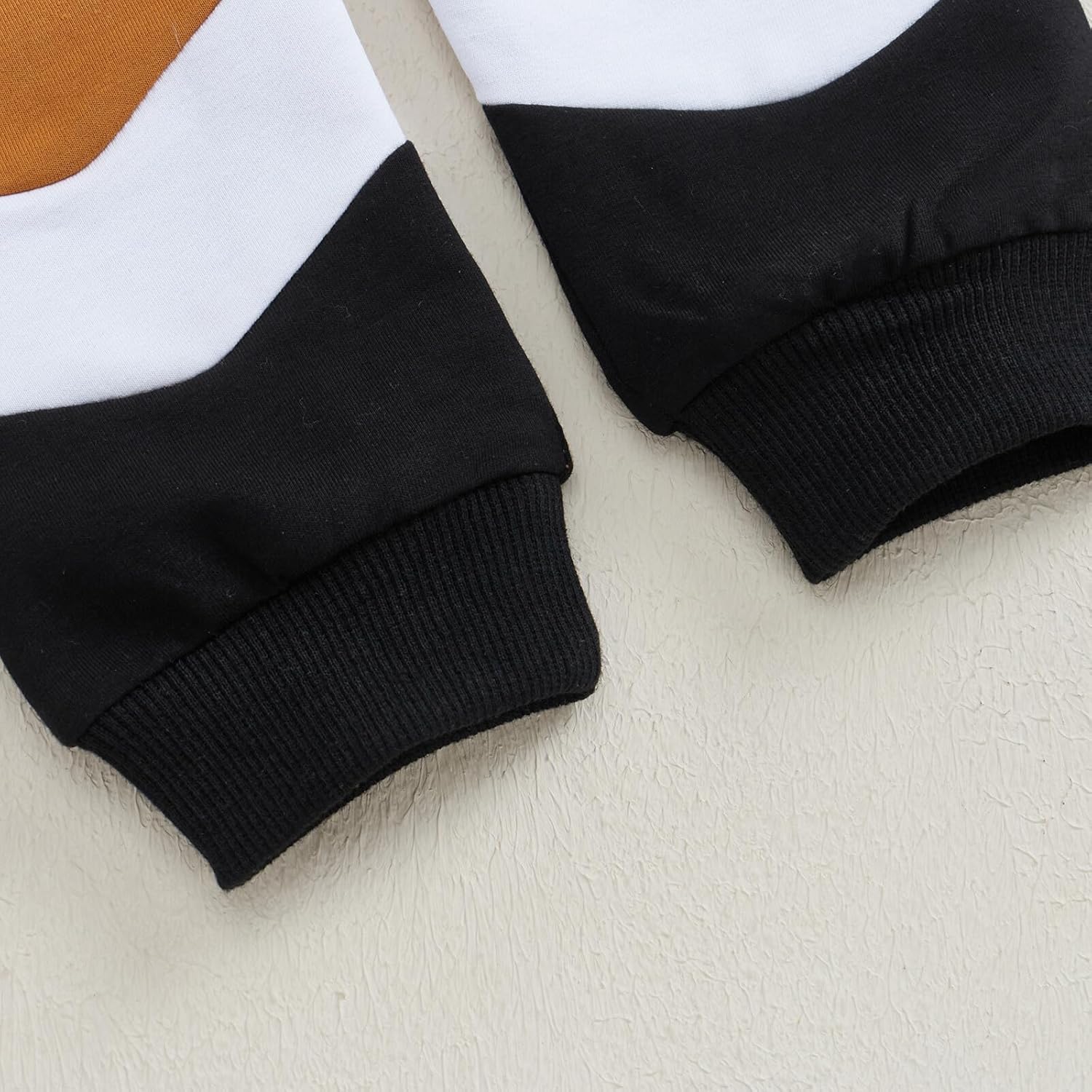 Kupretty Toddler Baby Boy Fall Winter Clothes Color Block Long Sleeve Sweatshirt Pullover Tops + Joggers Pants Outfit Set