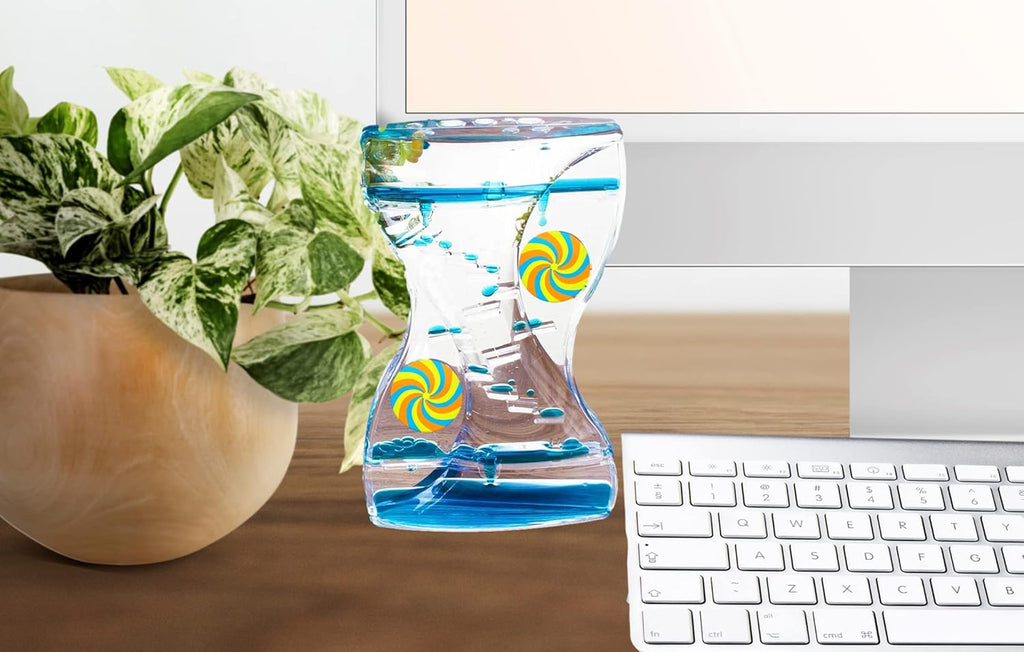 JA-RU Liquid Motion Hourglass Bubbler (3 Toy Assorted) Liquid Timer Sensory Fidget Toys for Kids & Adults. Stress Relief Calming Lava Lamp Desk Top Visual Toys. Preschool Classroom Decor. 4789-3s