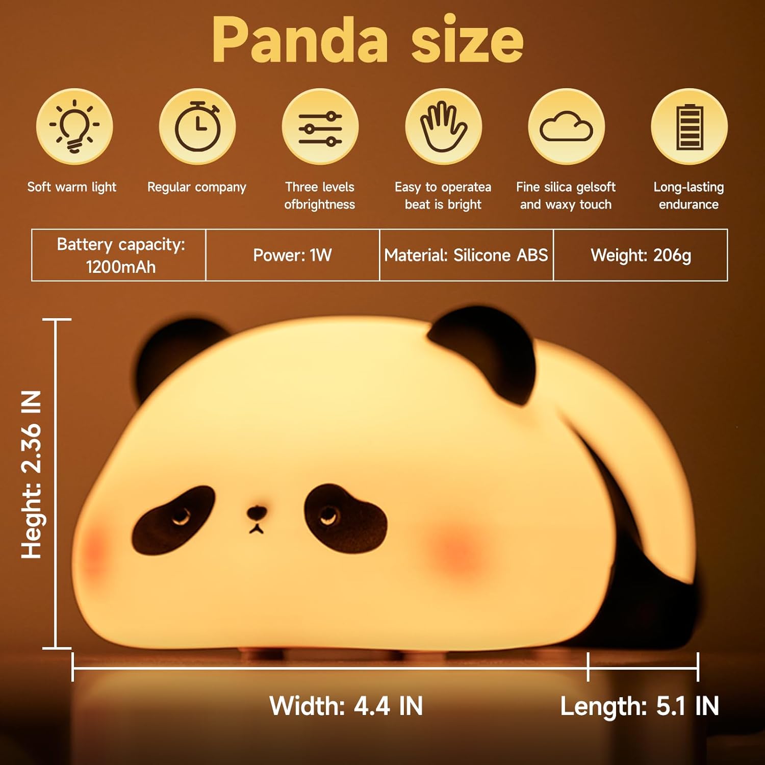 Cute Duck Lamp,Fun Lying Flat Duck/Chicken/Pig/Rabbit/Panda Night Light,LED Squishy Animal Novelty Lamp,Toddler Baby Night Light for Kids,Nursery Touch Kawaii Lamp Room/House Décor