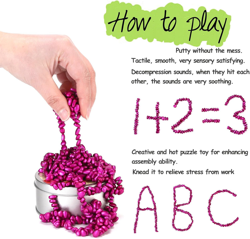 550pcs Rose-red Magnet Balls Desk Toys for Adults, Ferrite Crags Magnetic Putty Desk Fidget Toys for Office